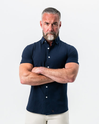 State & Liberty "The Hawkins" Navy Short Sleeve Button Down
