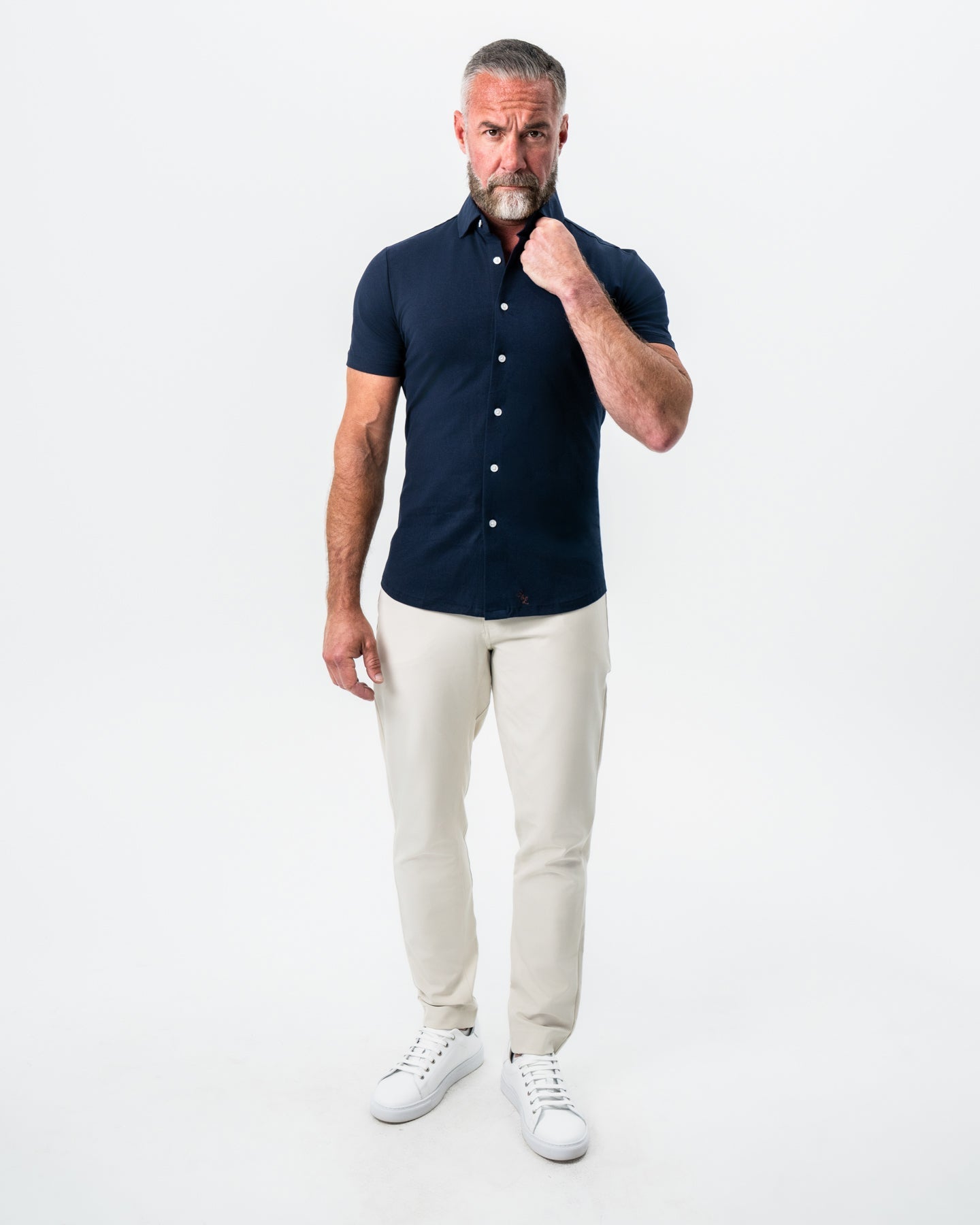 State & Liberty "The Hawkins" Navy Short Sleeve Button Down