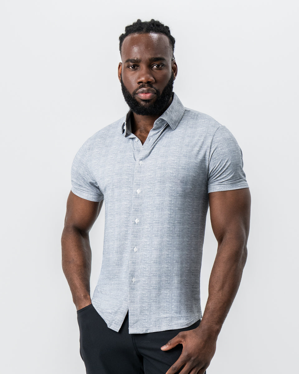 State & Liberty "The Jefferson" Light Grey Printed Linen