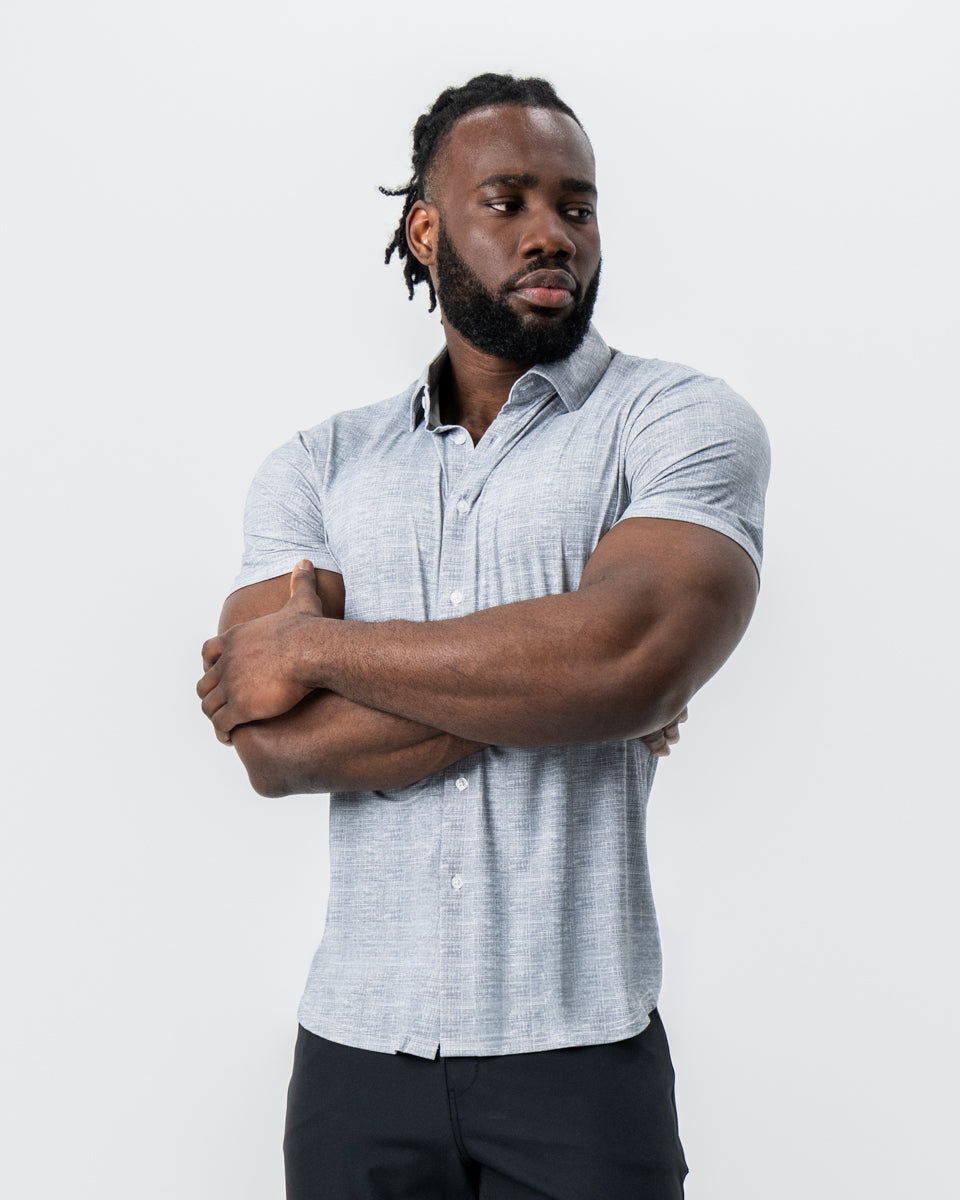 State & Liberty "The Jefferson" Light Grey Printed Linen