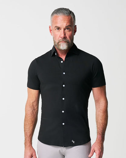 State & Liberty "The Roth" Black Short Sleeve Button Down