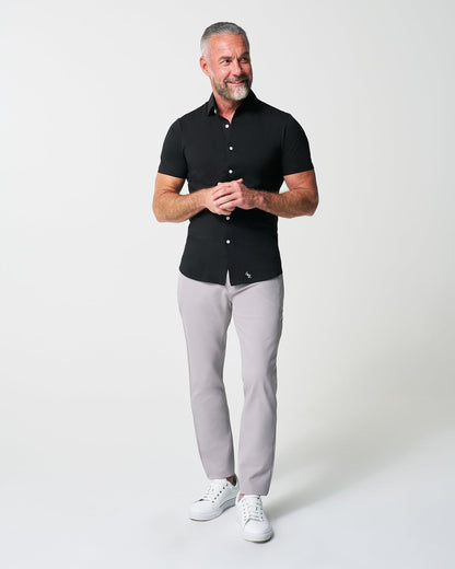State & Liberty "The Roth" Black Short Sleeve Button Down