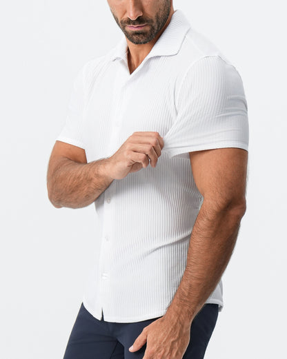 State & Liberty Seersucker Short Sleeve Button Down - White