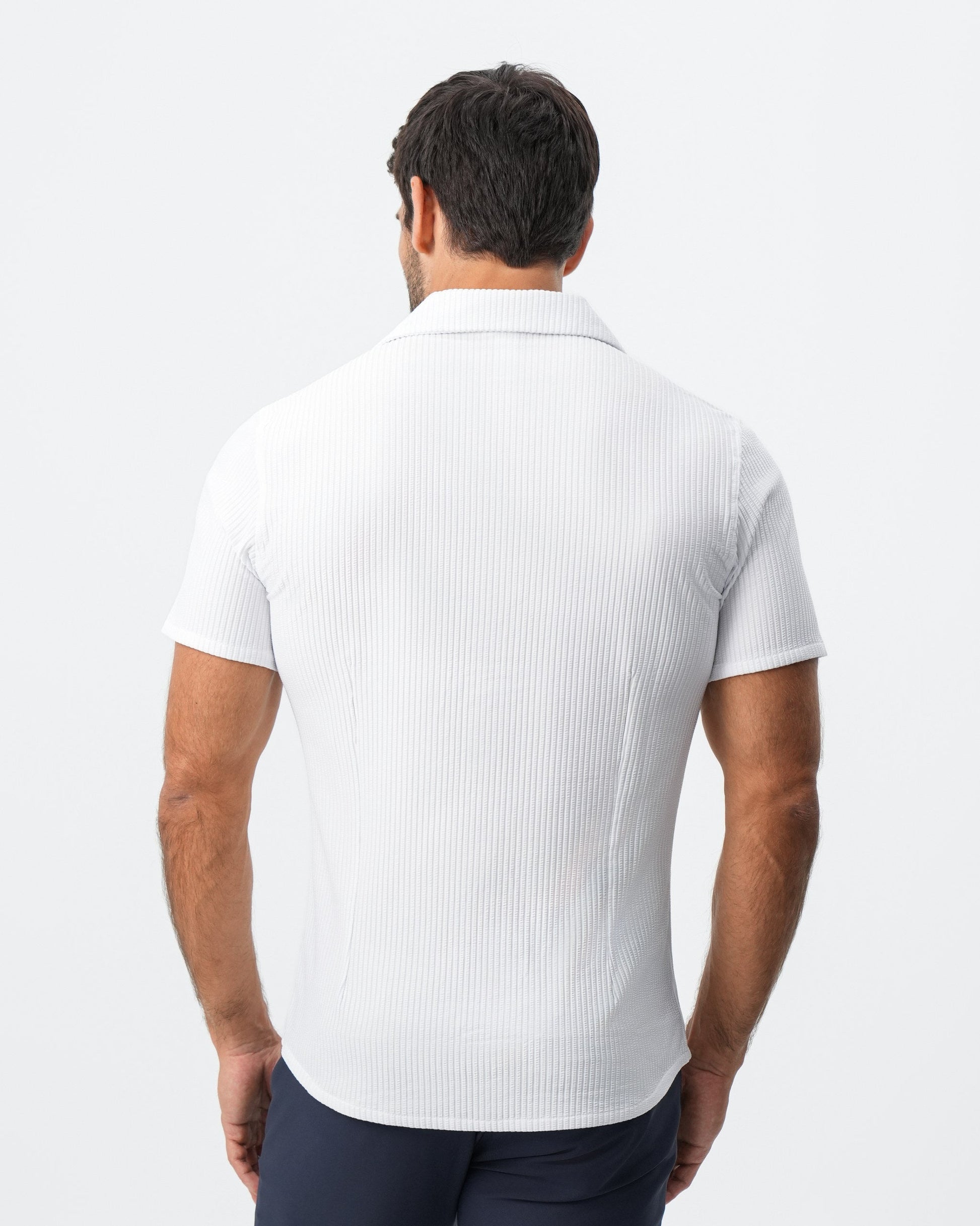 State & Liberty Seersucker Short Sleeve Button Down - White