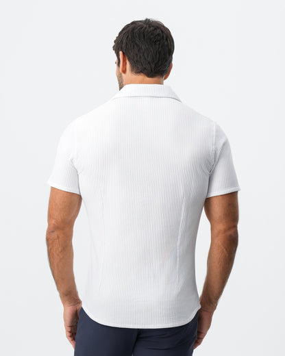 State & Liberty Seersucker Short Sleeve Button Down - White