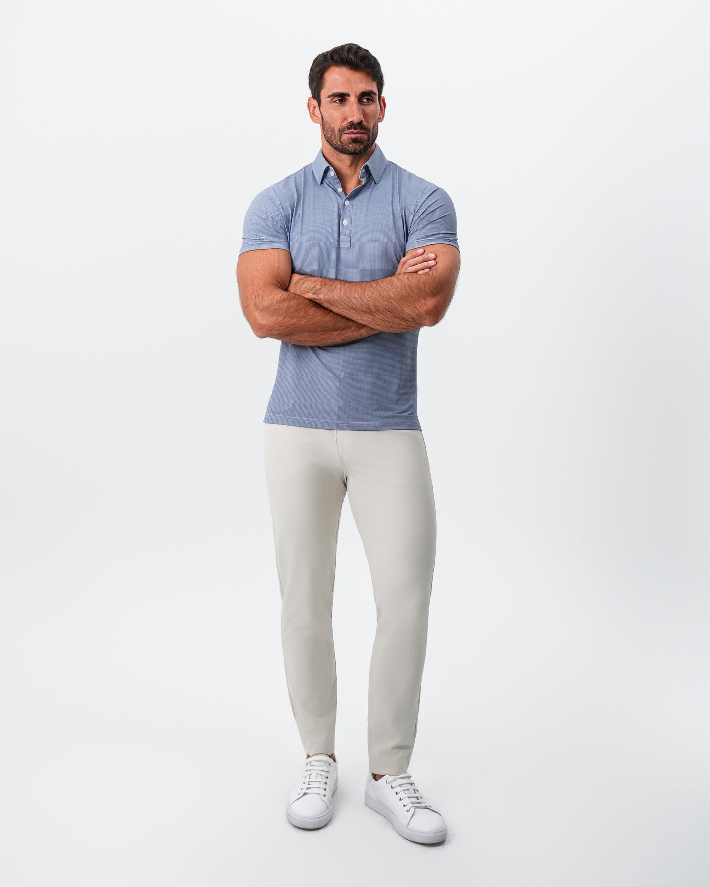 State & Liberty "The Flight" Blue Micro Grid Print