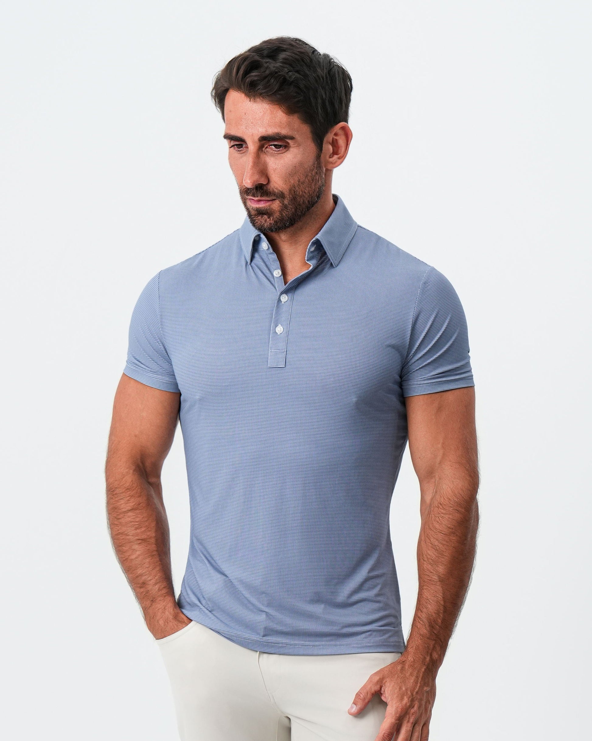 State & Liberty "The Flight" Blue Micro Grid Print
