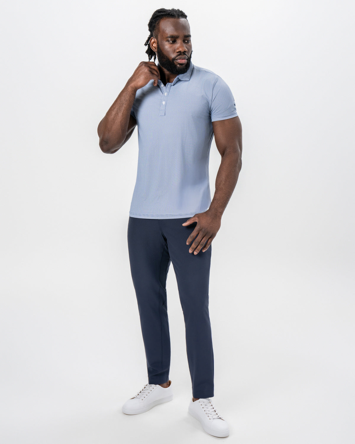 State & Liberty "The Crosby" Navy & White Mini Geo Pattern