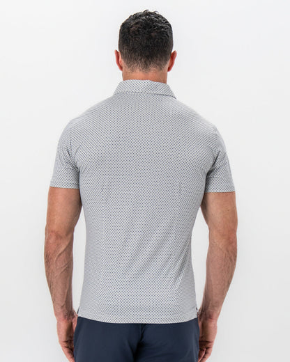 State & Liberty "The Frost" White with Navy Square Print