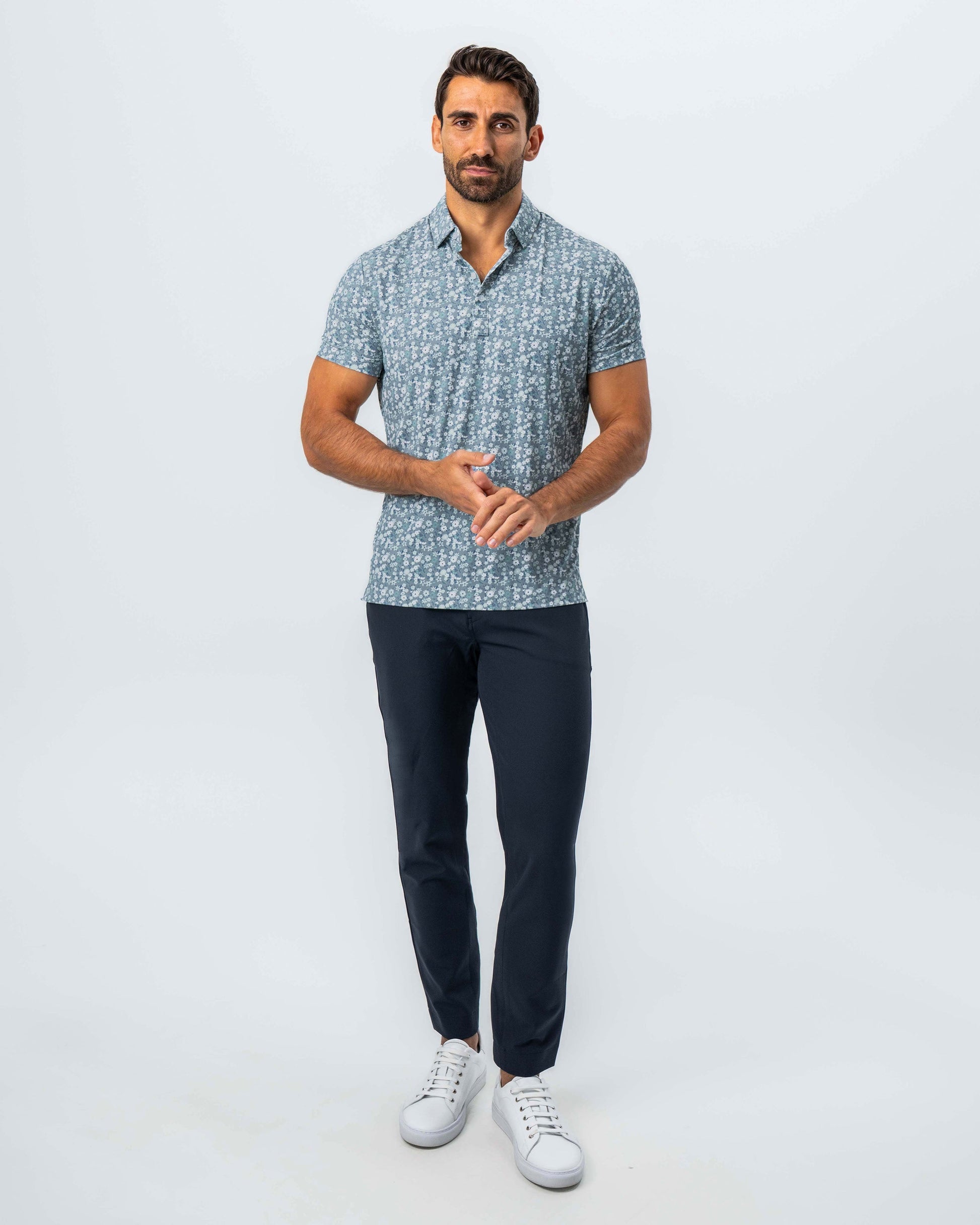 State & Liberty "The Evergreen" Abstract Sage Floral Print
