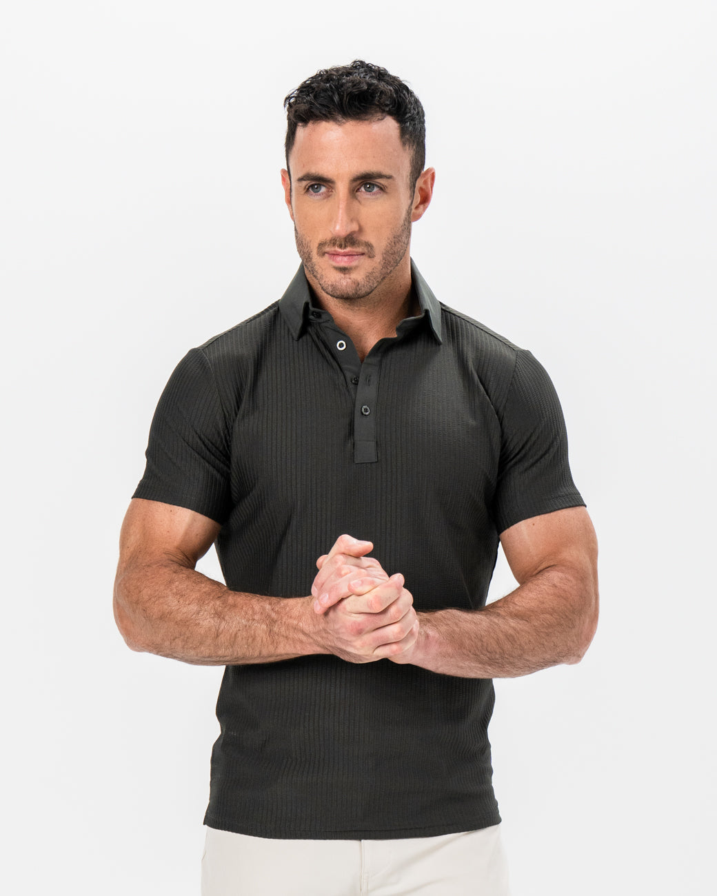 State & Liberty Seersucker Polo - Army Green