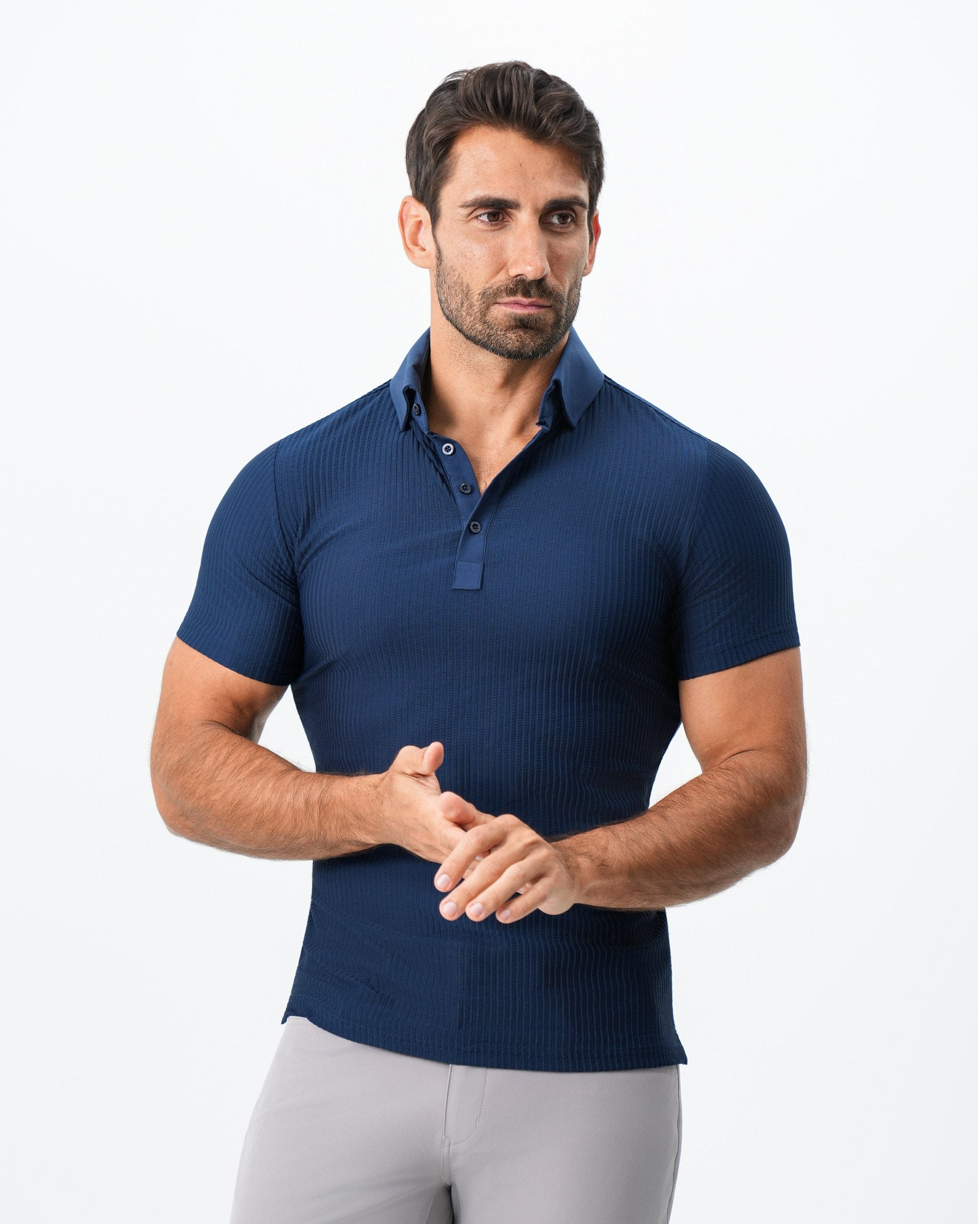 State & Liberty Seersucker Polo - Navy