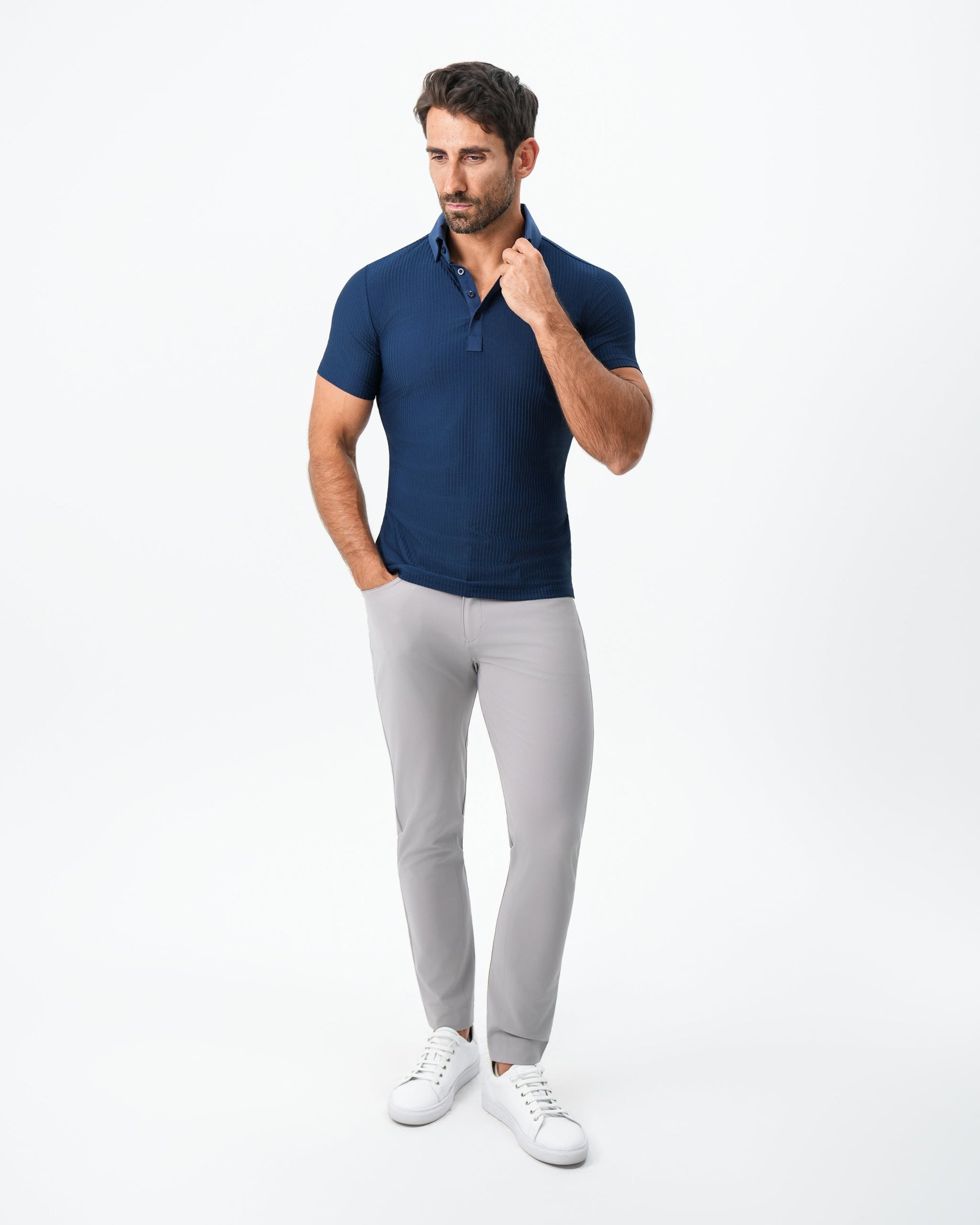 State & Liberty Seersucker Polo - Navy