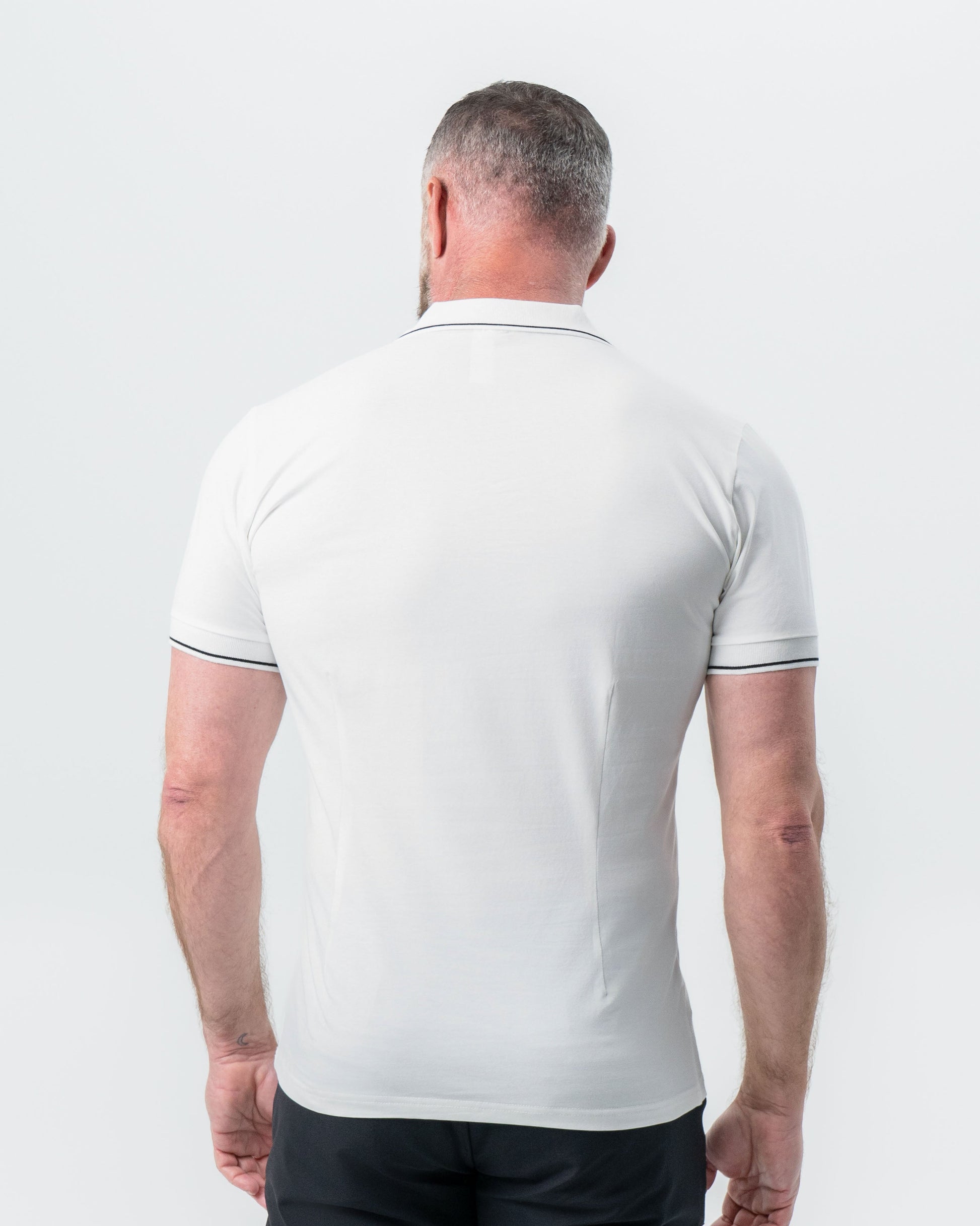 State & Liberty "The Parkway" White with Black Tipped Polo