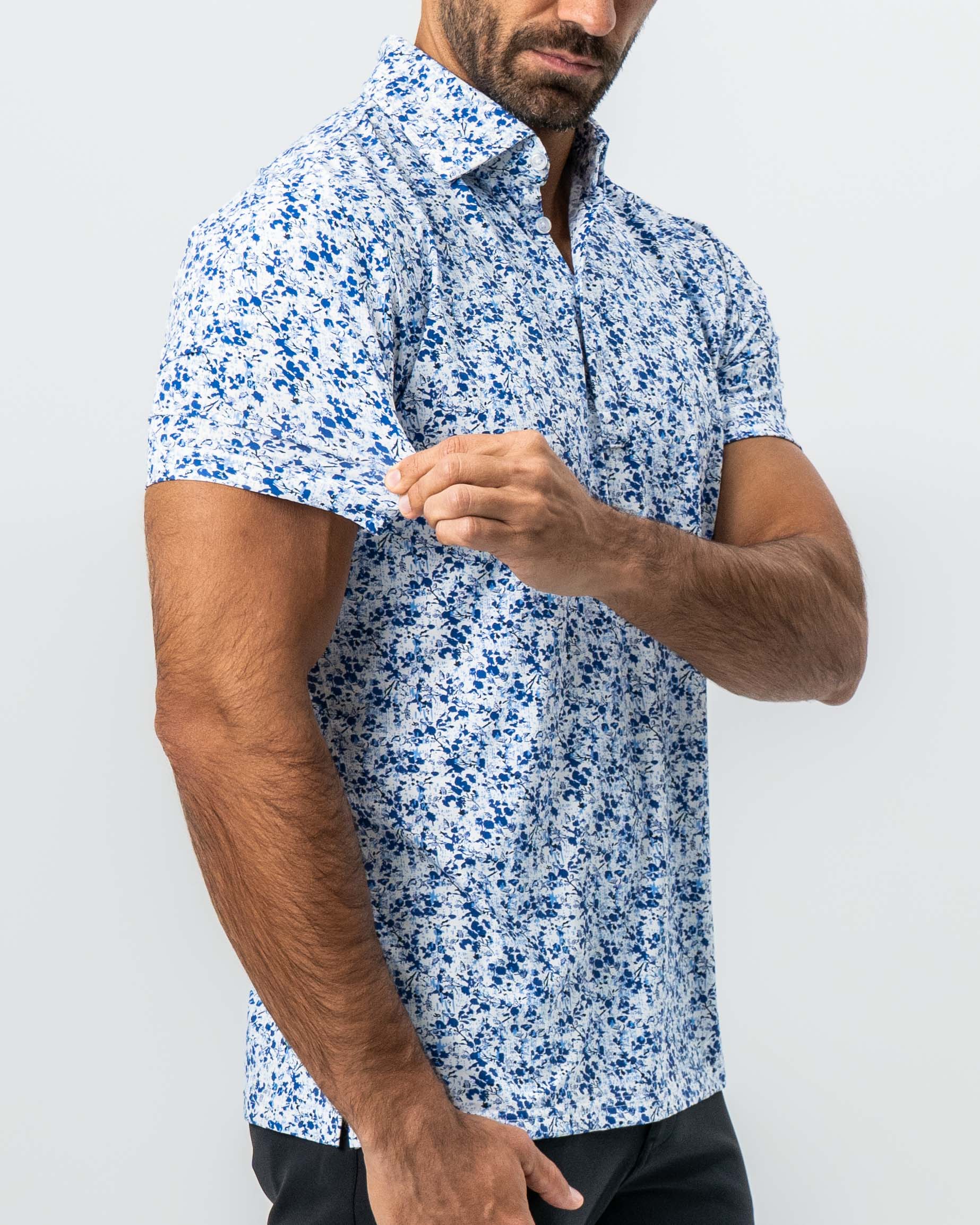 State & Liberty "The Arctic" White, Navy & Blue Floral