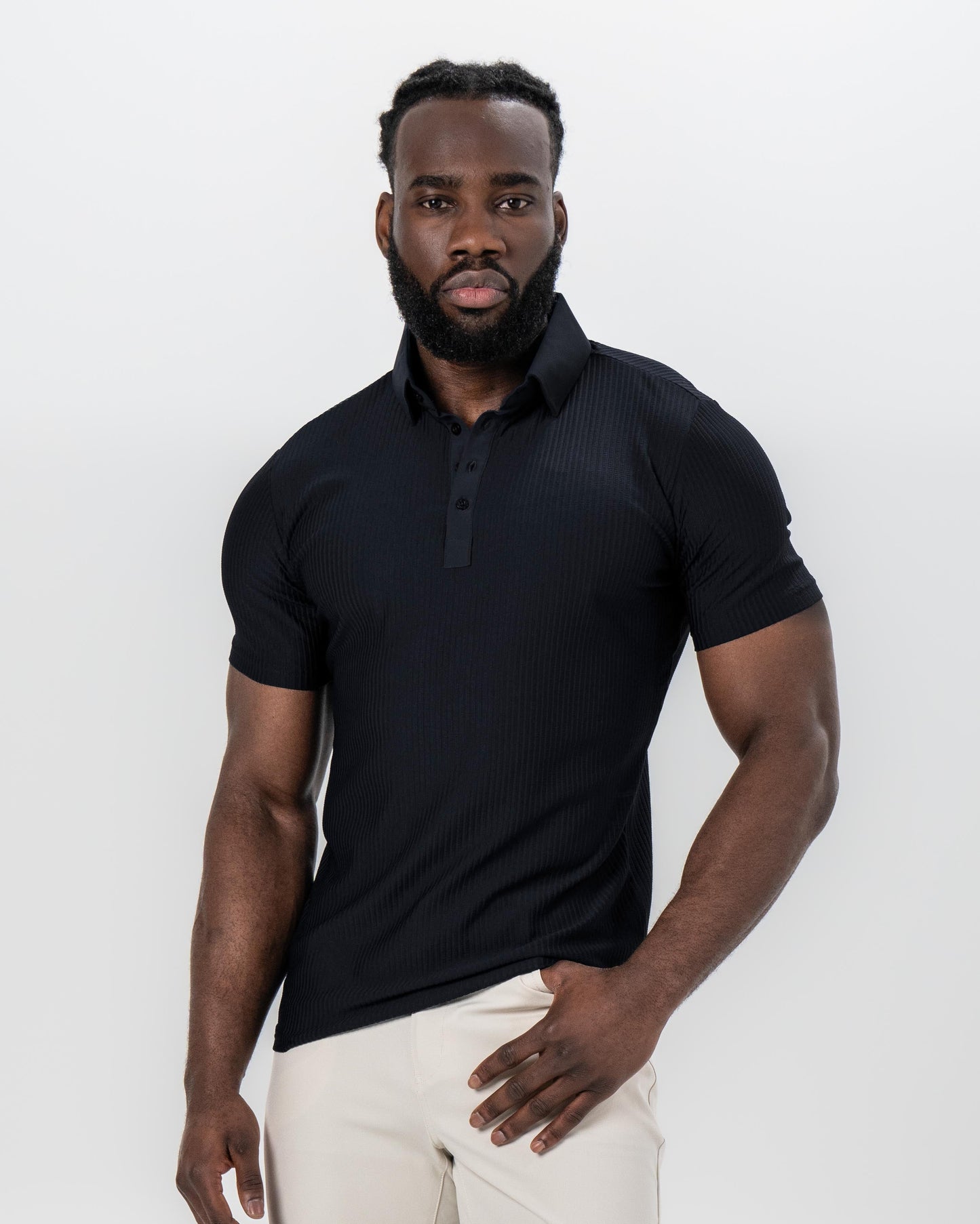State & Liberty Seersucker Polo - Black
