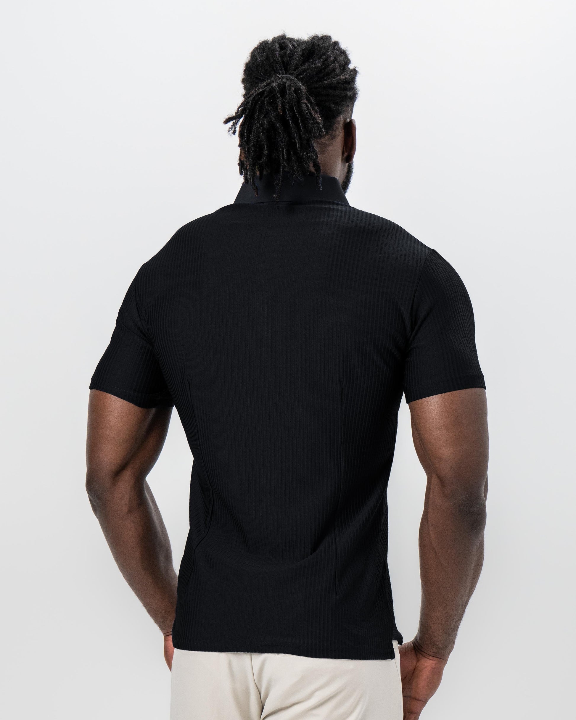 State & Liberty Seersucker Polo - Black