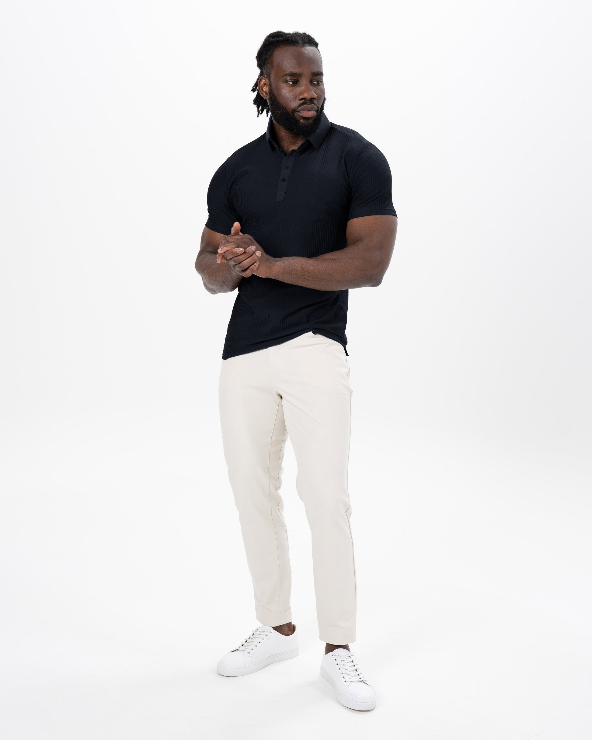 State & Liberty Seersucker Polo - Black