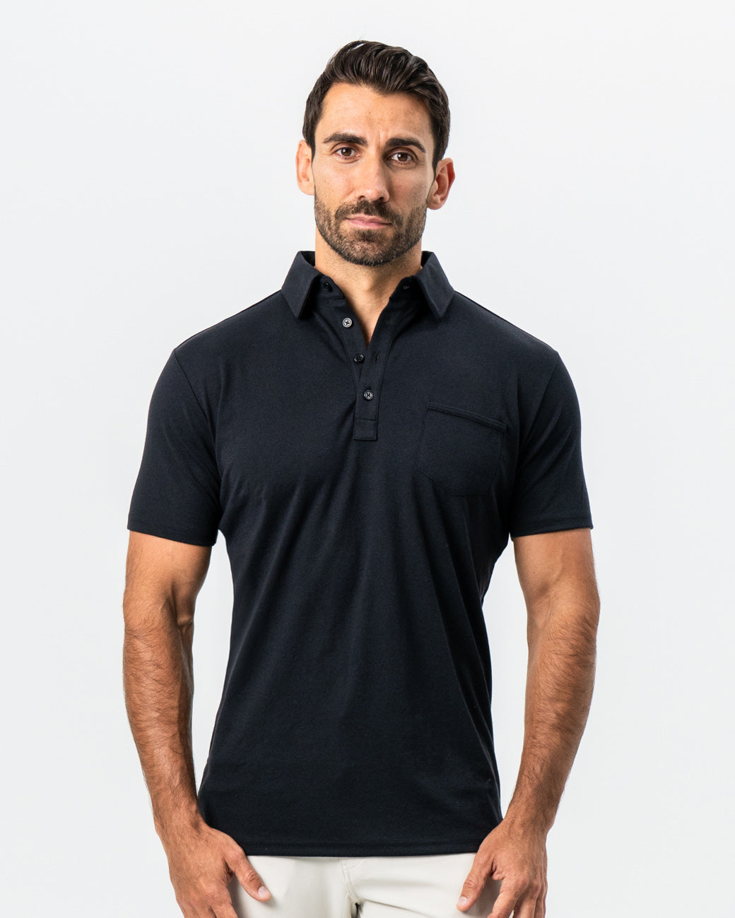 State & Liberty "The Mercury" Black Pique Polo