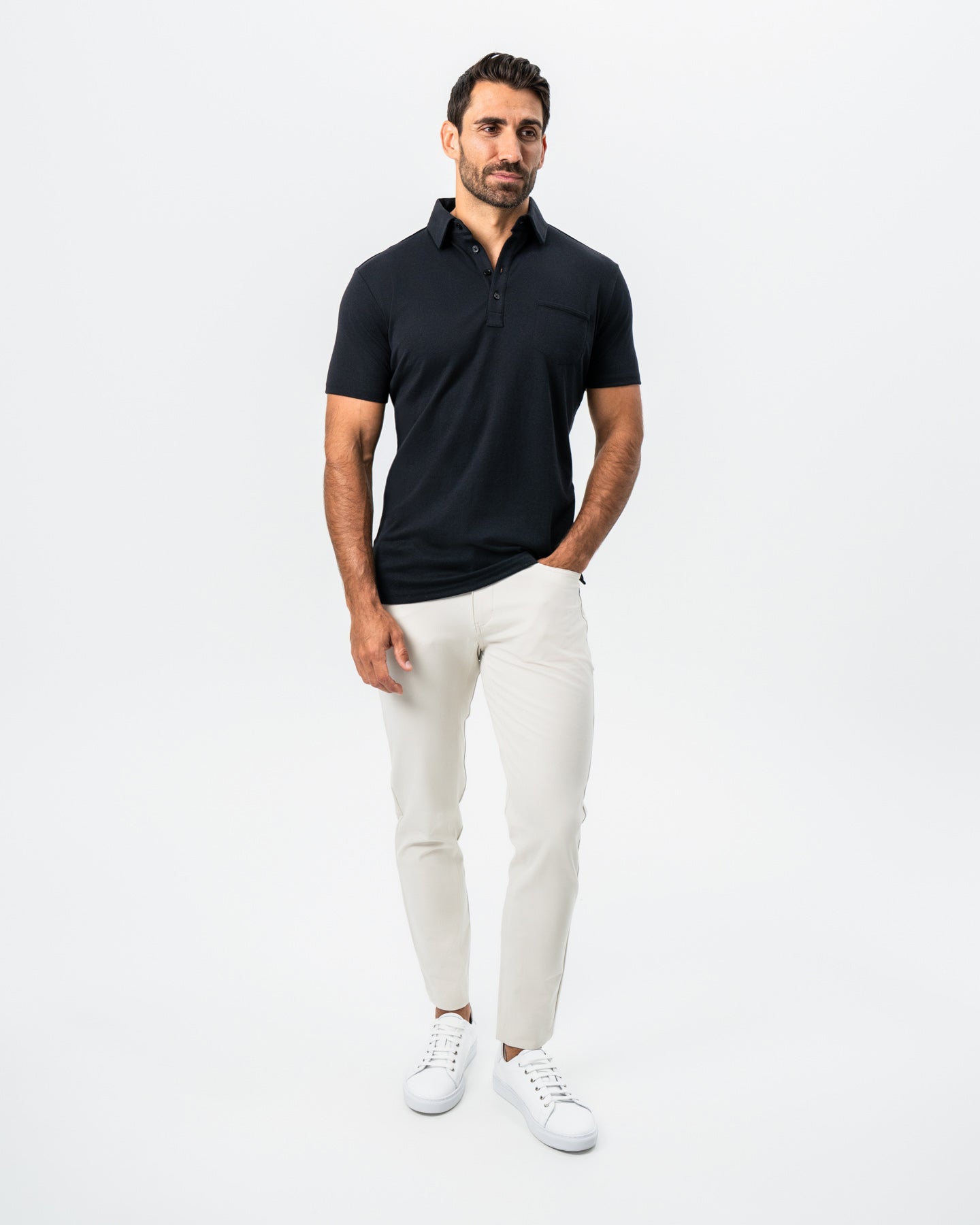 State & Liberty "The Mercury" Black Pique Polo