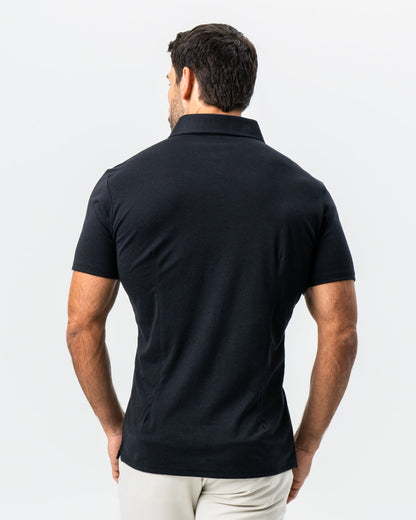 State & Liberty "The Mercury" Black Pique Polo