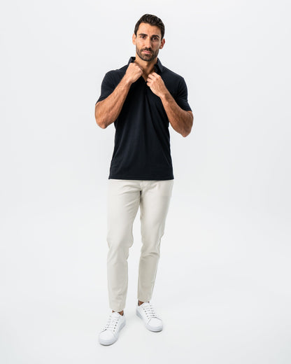 State & Liberty "The Mercury" Black Pique Polo