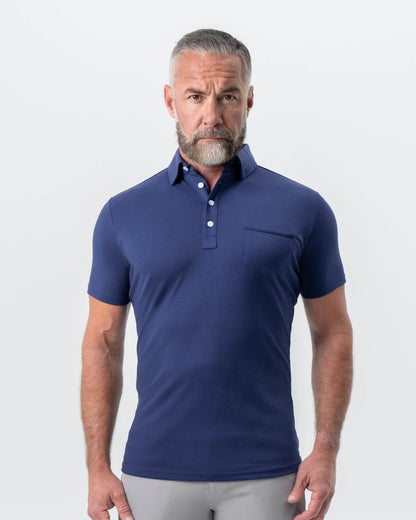 State & Liberty "The Harden" Navy Pique Polo