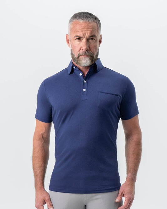 State & Liberty "The Harden" Navy Pique Polo