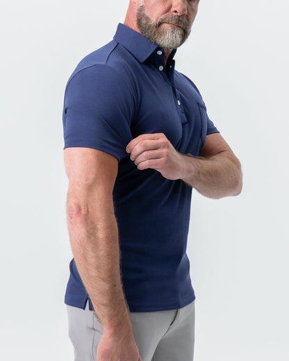 State & Liberty "The Harden" Navy Pique Polo