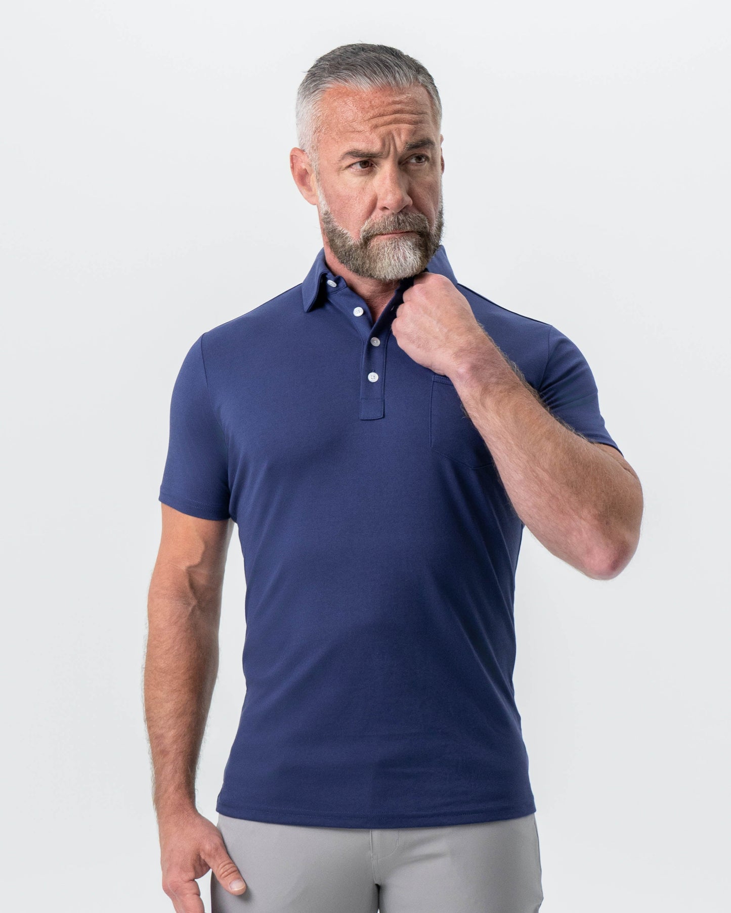 State & Liberty "The Harden" Navy Pique Polo