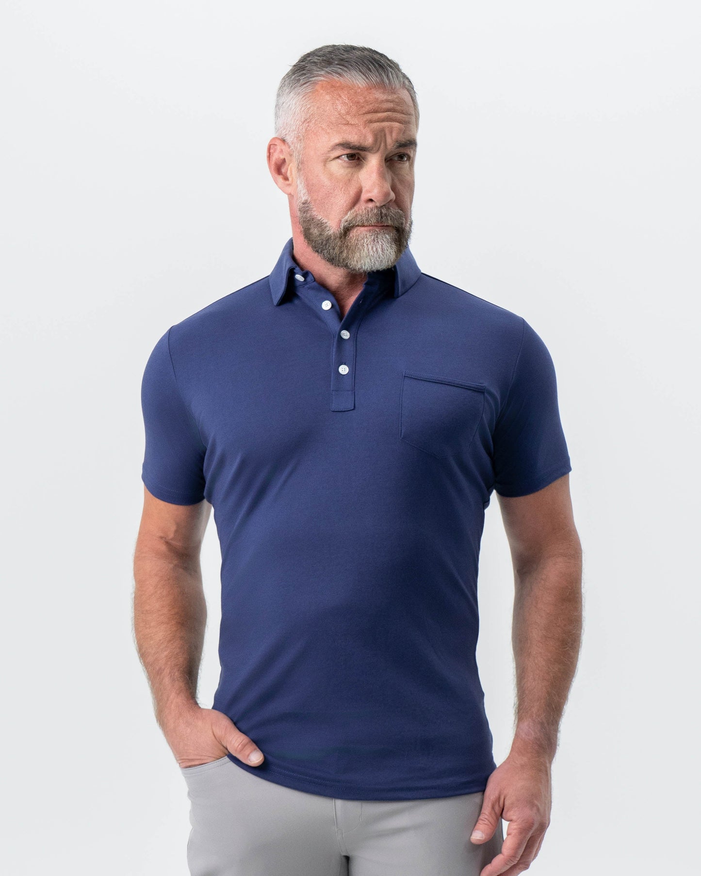 State & Liberty "The Harden" Navy Pique Polo