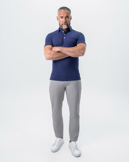 State & Liberty "The Harden" Navy Pique Polo