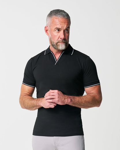 State & Liberty "The Gage" Black with White Tipped Polo
