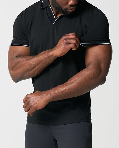 State & Liberty "The Gage" Black with White Tipped Polo