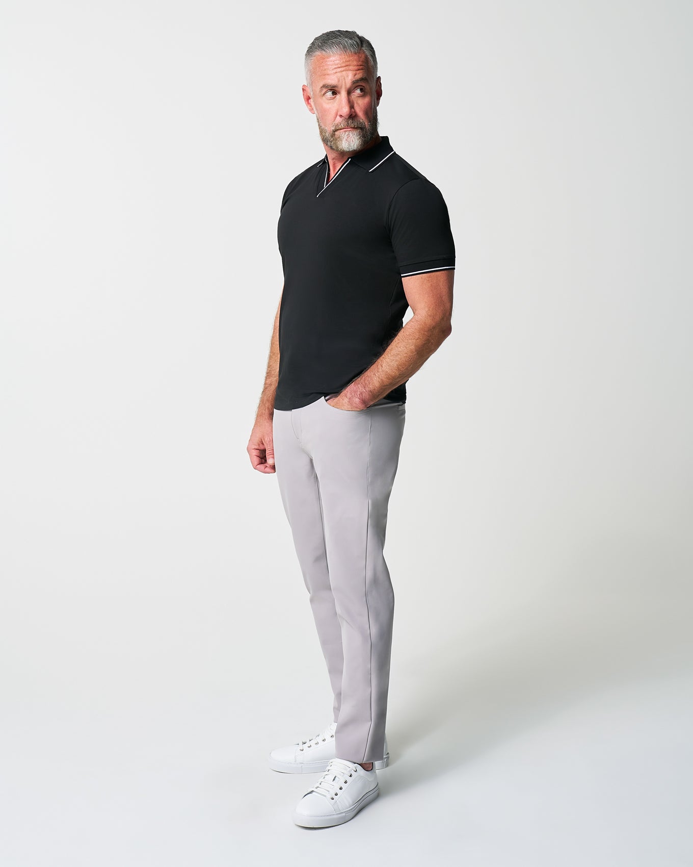 State & Liberty "The Gage" Black with White Tipped Polo