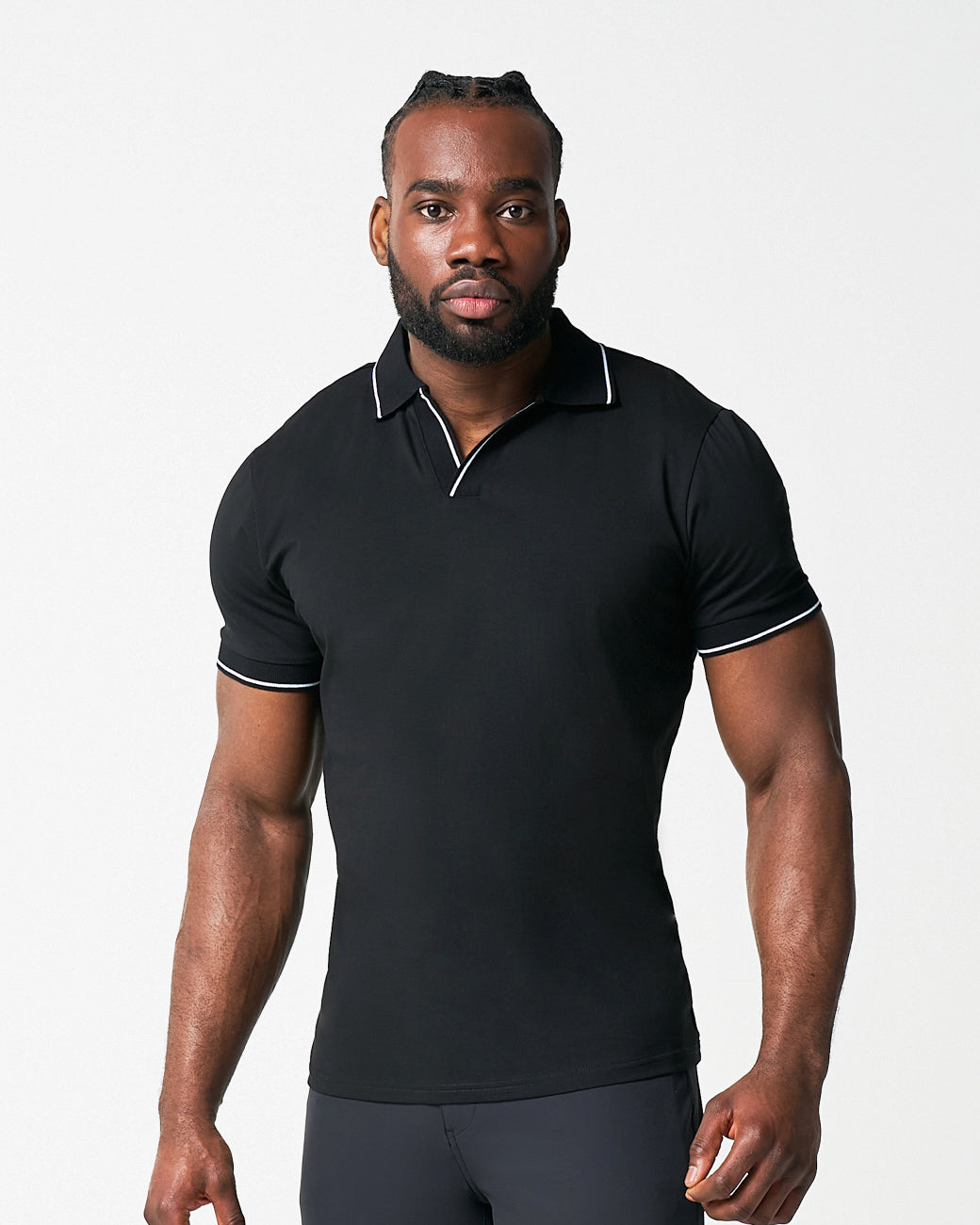 State & Liberty "The Gage" Black with White Tipped Polo
