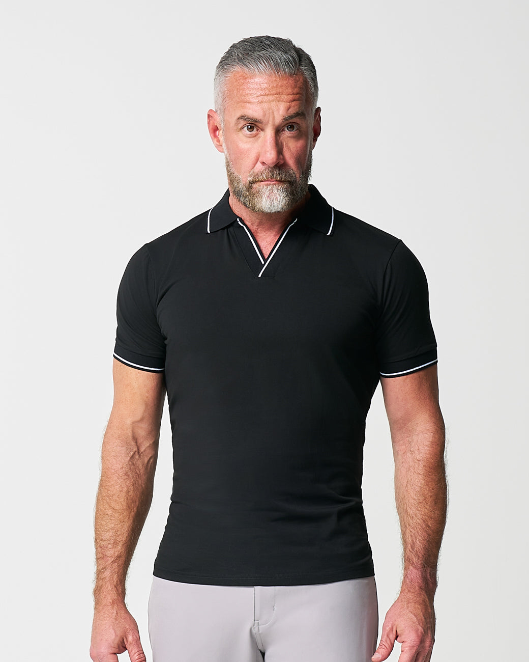 State & Liberty "The Gage" Black with White Tipped Polo