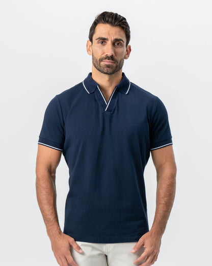 State & Liberty "The Rhett" Navy With White Tipped Polo