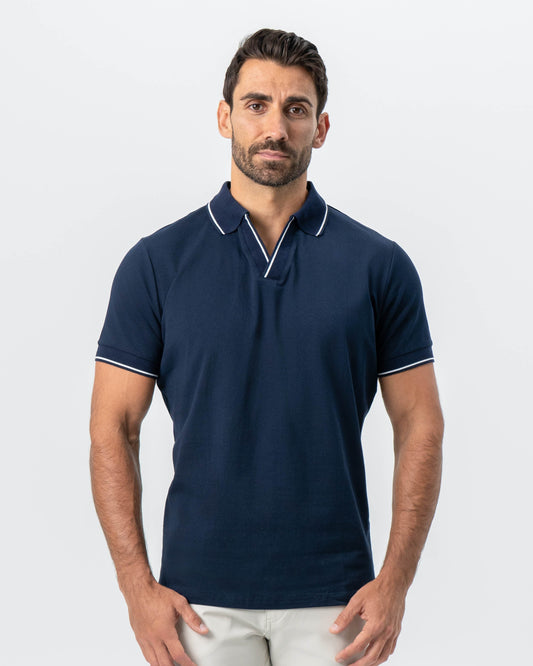 State & Liberty "The Rhett" Navy With White Tipped Polo