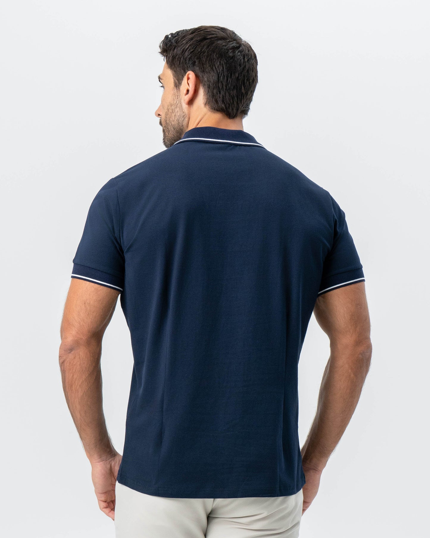 State & Liberty "The Rhett" Navy With White Tipped Polo