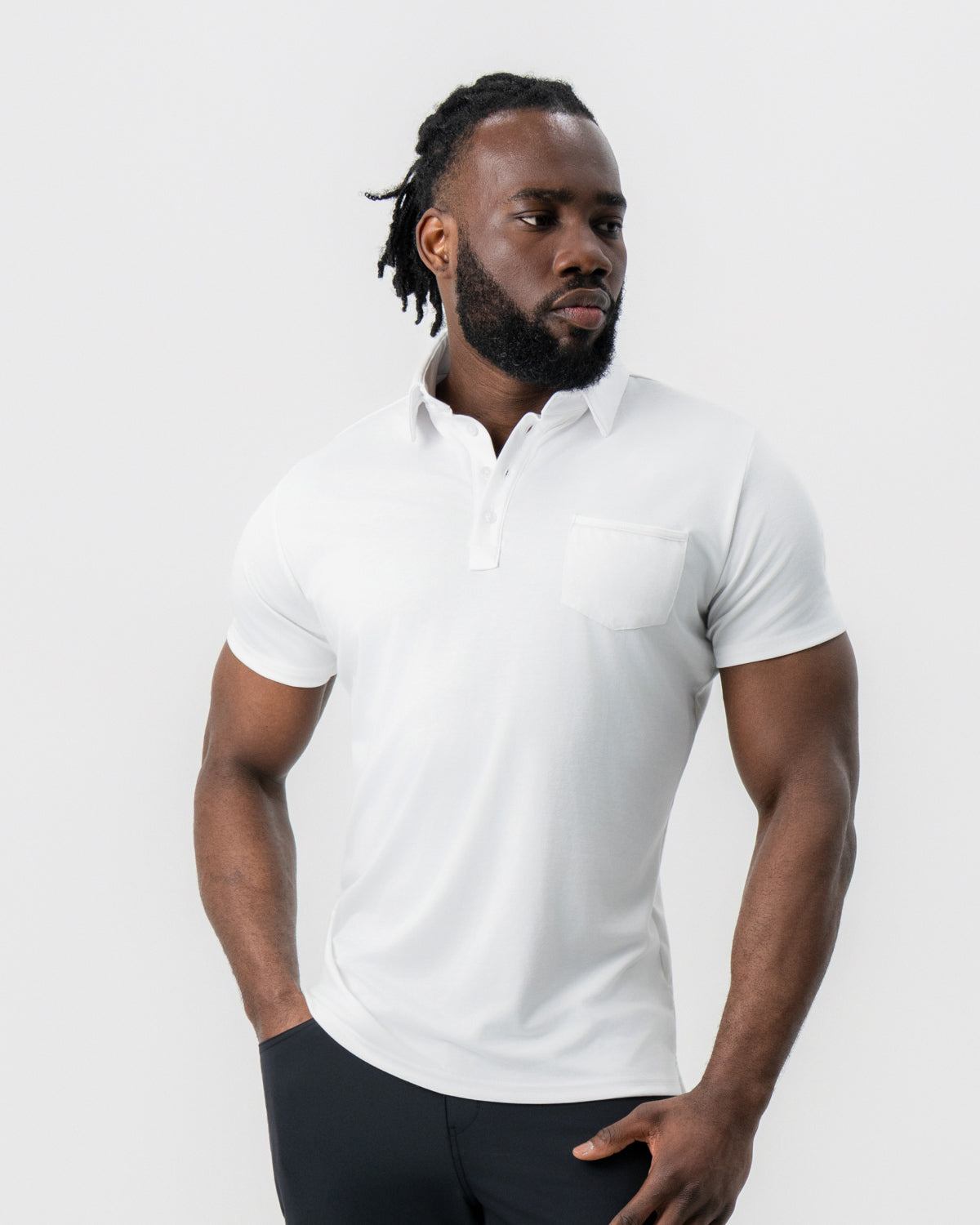 State & Liberty "The Noah" White Pique Polo