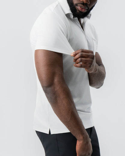 State & Liberty "The Noah" White Pique Polo