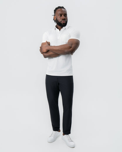 State & Liberty "The Noah" White Pique Polo