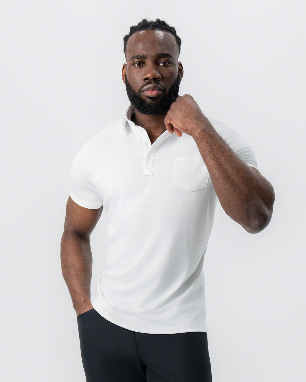 State & Liberty "The Noah" White Pique Polo