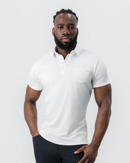 State & Liberty "The Noah" White Pique Polo