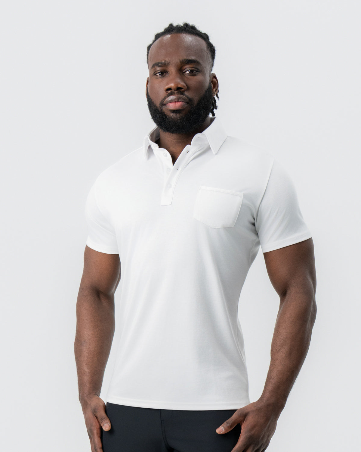 State & Liberty "The Noah" White Pique Polo
