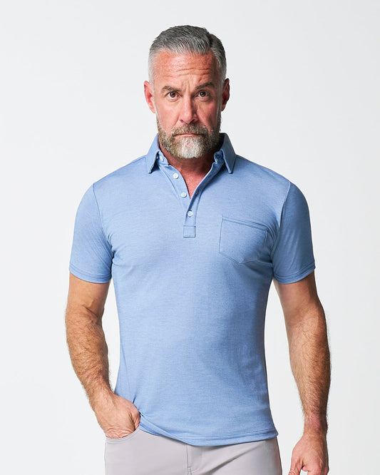State & Liberty "The Matt" Sky Blue Pique Polo
