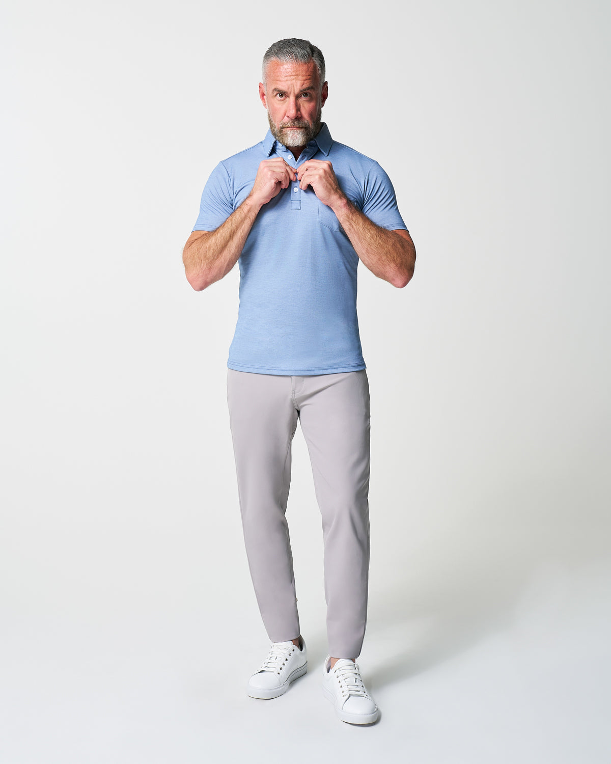 State & Liberty "The Matt" Sky Blue Pique Polo