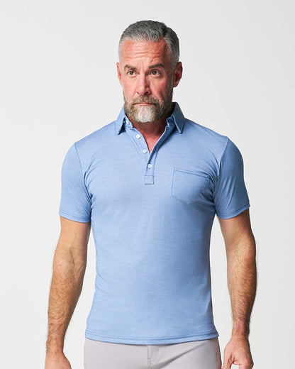 State & Liberty "The Matt" Sky Blue Pique Polo