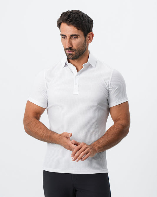 State & Liberty Seersucker Polo - White